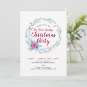 Bloemen Kerstfeest / Kerstfeest Uitnodiging (Staand voorkant)