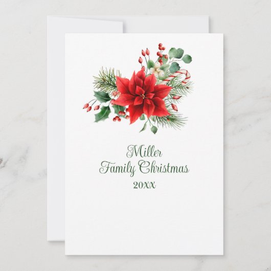  Bloemen Kerstfeest Uitnodiging (Achterkant)