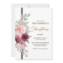 Bloemen Kerstfeest Uitnodiging Kaart