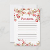 Bloemen Kerstmis Capsule Note Bericht Kaart (Voorkant)