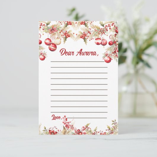 Bloemen Kerstmis Capsule Note Bericht Kaart (Staand voorkant)