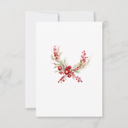 Bloemen Kerstmis Capsule Note Bericht Kaart (Achterkant)