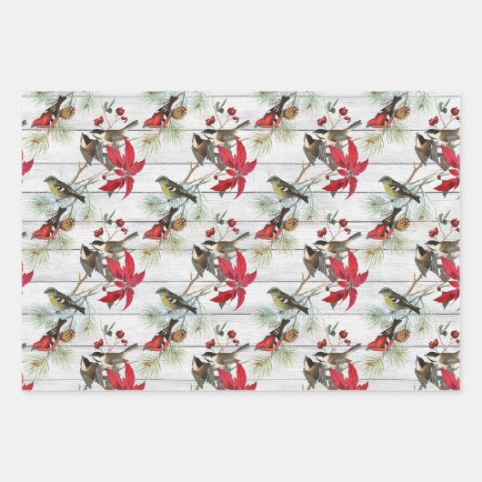  bloemen kerstmis inpakpapier vel (Voorkant 2)