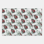 bloemen kerstmis inpakpapier vel (Voorkant 3)