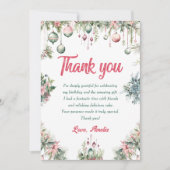 Bloemen Kerstmis Verjaardagsfeest Dank u kaart