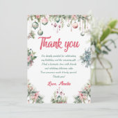 Bloemen Kerstmis Verjaardagsfeest Dank u kaart