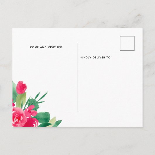 Bloemen Kerstmis winter bewegende aankondiging (Achterkant)