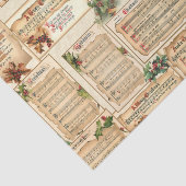  Bloemen Kerstmuziek op Oud Perkament Tissuepapier (Detail)