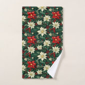 Bloemen kerstpatroon bad handdoek (Handdoek)