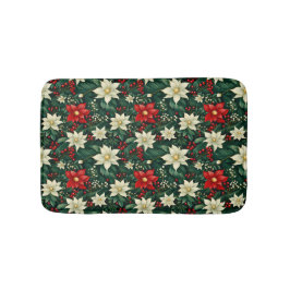 Bloemen kerstpatroon badmat