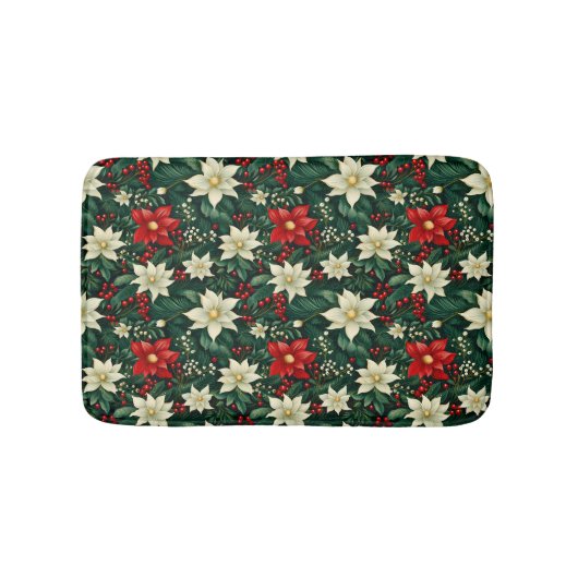 Bloemen kerstpatroon badmat (Voorkant)