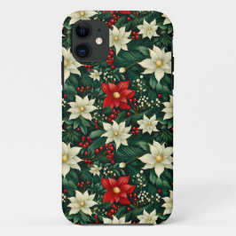 Bloemen kerstpatroon Case-Mate iPhone case