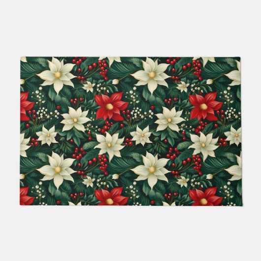 Bloemen kerstpatroon deurmat (Voorkant)