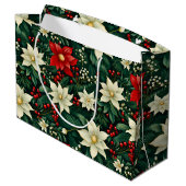 Bloemen kerstpatroon groot cadeauzakje (Achterkant Gekanteld)