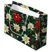 Bloemen kerstpatroon groot cadeauzakje (Voorkant Gekanteld)