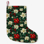 Bloemen kerstpatroon kleine kerstsok (Voorkant)