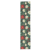 Bloemen kerstpatroon korte tafelloper (Voorkant)