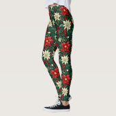 Bloemen kerstpatroon leggings (Links)