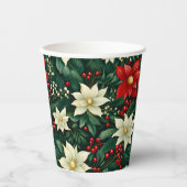 Bloemen kerstpatroon papieren bekers (Voorkant)