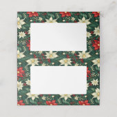 Bloemen kerstpatroon plaatskaartje (Buitenkant ongevouwen)