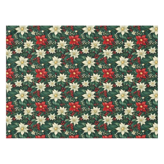Bloemen kerstpatroon tafelkleed (Voorkant (Horizontaal))