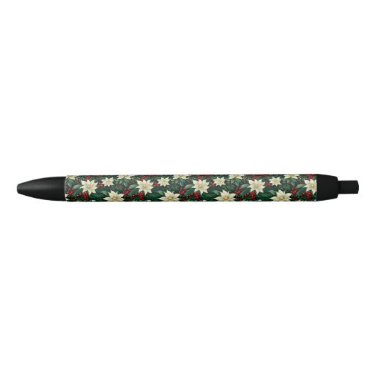 Bloemen kerstpatroon zwarte inkt pen (Voorkant)