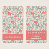 Bloemen Ketting Oorbel Roze Sieraden Display Kaart (Voorkant /achterkant)