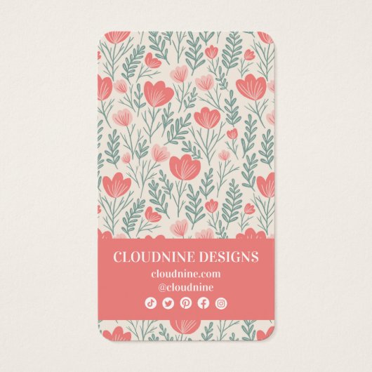 Bloemen Ketting Oorbel Roze Sieraden Display Kaart (Achterkant)