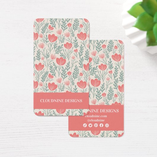 Bloemen Ketting Oorbel Roze Sieraden Display Kaart (Bureau)