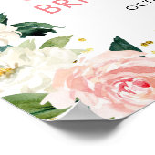 Bloemen Keuken Bruidsmeisje Ontvangstbord Poster (Hoek)