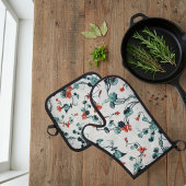 Bloemen Keuken Set - Potholder & Ovenwanten