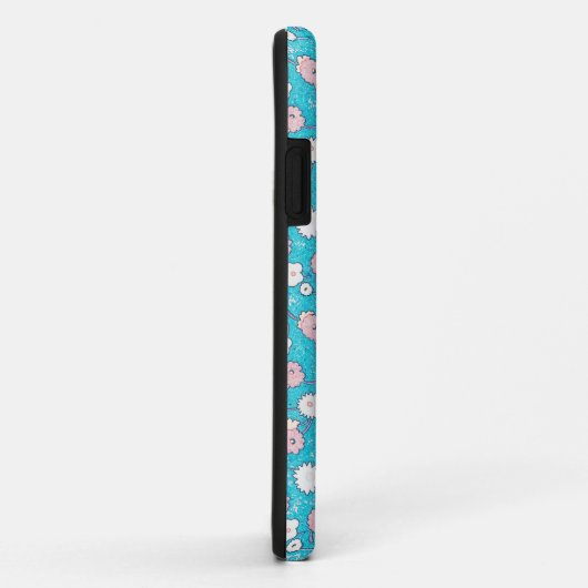 Bloemen  Kijk in Turquoise Blauw Case-Mate iPhone Case (Achterkant/rechts)