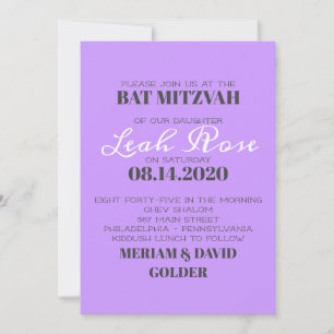 BLOEMEN KIND Bar Bat Mitzvah Uitnodiging