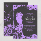 BLOEMEN KIND Bar Bat Mitzvah Uitnodiging (Voorkant / Achterkant)