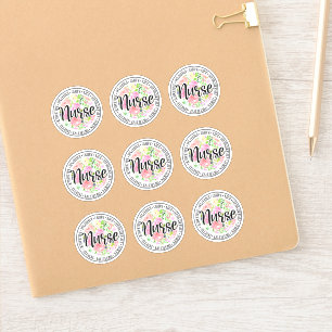 Bloemen Kind en Zorgzame Verpleegkundige Stickers