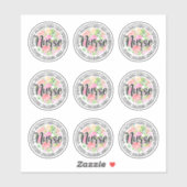 Bloemen Kind en Zorgzame Verpleegkundige Stickers (Vel)