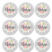 Bloemen Kind en Zorgzame Verpleegkundige Stickers (Voorkant)