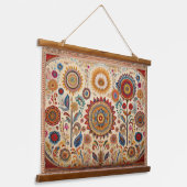 Bloemen Kind Volkskunst Muur Hangen Hangend Wandkleed (Gebogen)