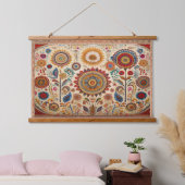 Bloemen Kind Volkskunst Muur Hangen Hangend Wandkleed (Slaapkamer)