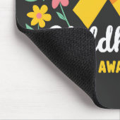 Bloemen Kinderkanker Bewustzijn Geel Lint Muismat (Hoek)