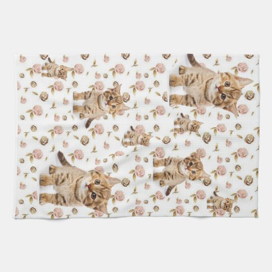 Bloemen Kittens Keuken Handdoek (Horizontaal)