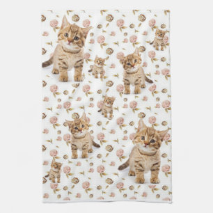 Bloemen Kittens Keuken Handdoek