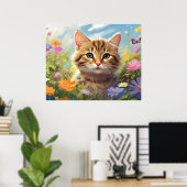 *~*  Bloemen Kitty Kat 5:4  Kitten Vlinder AP68 Poster (Thuiskantoor)