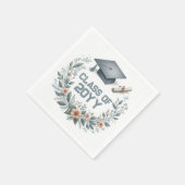 Bloemen Klasse van Afstuderen met Cap en Diploma Servet (Hoek)