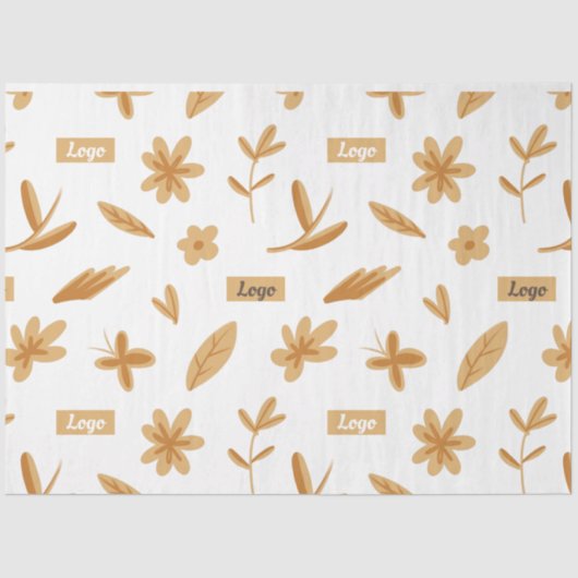  Bloemen Klein Bedrijf Logo Verpakkingsdocument Tissuepapier (Voorkant)