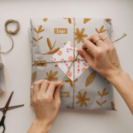  Bloemen Klein Bedrijf Logo Verpakkingsdocument Tissuepapier