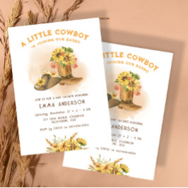 Bloemen Kleine Cowboy Western Rodeo Baby shower Kaart