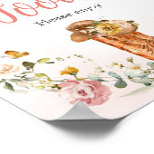 Bloemen Kleine Cowgirl Baby shower Eten Poster (Hoek)