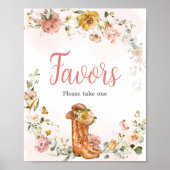 Bloemen kleine cowgirl Baby shower gunsten Poster (Voorkant)