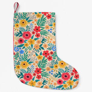 bloemen, kleine kleurrijke bloemen. kerstsok